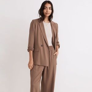 Madewell drapeweave Caldwell double breasted blazer castle dock